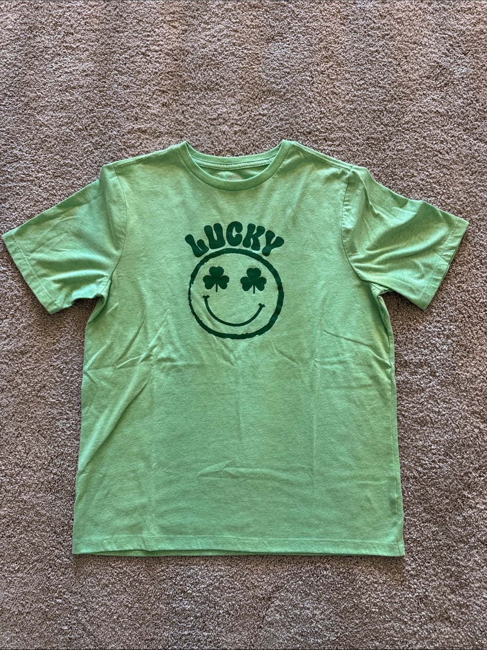 wonder nation Light Green 'Lucky' Shamrock Smile Tee